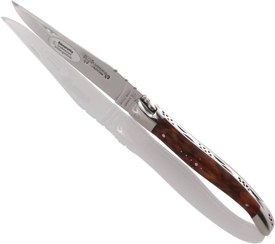60% Off Discount Laguiole en Aubrac Pocket knife, Snakewood, polished Steel Bolsters L0212AMI