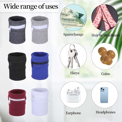 Carteras de muñeca con cremallera cómodas muñequeras para el sudor running y viaje 3