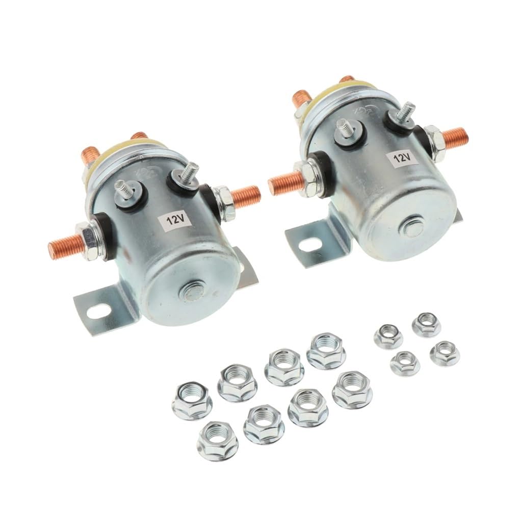 2x Solenoid Relay Switch 6 Terminal For Winch Continuous Duty 12V 200A Winch Starter Solenoid Relay Switch ICXLPMC