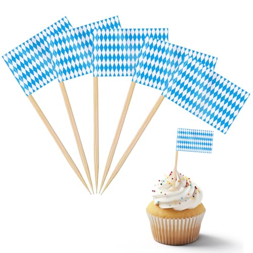 HABNI 100 Stück Bayern Oktoberfest Zahnstocher Flaggen Für...