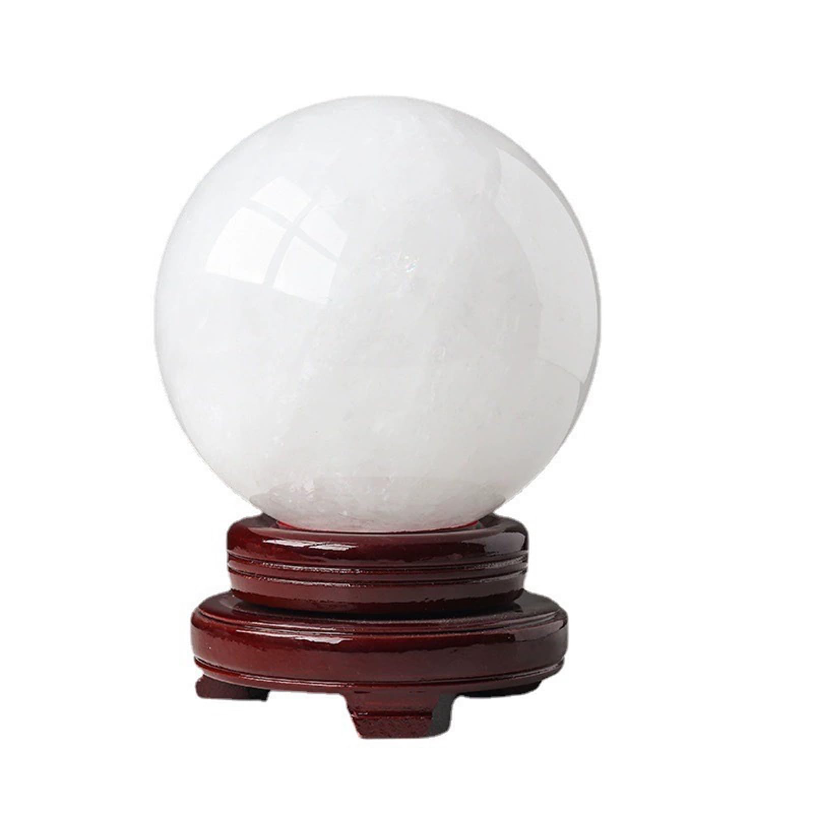 Feng Shui Adornos Bola de Cristal/Bola de fotografía Bola de Cristal Blanca Amarilla con Soporte de Base Bola de Transferencia auspiciosa Bola de luz Abierta para decoración,4.33in