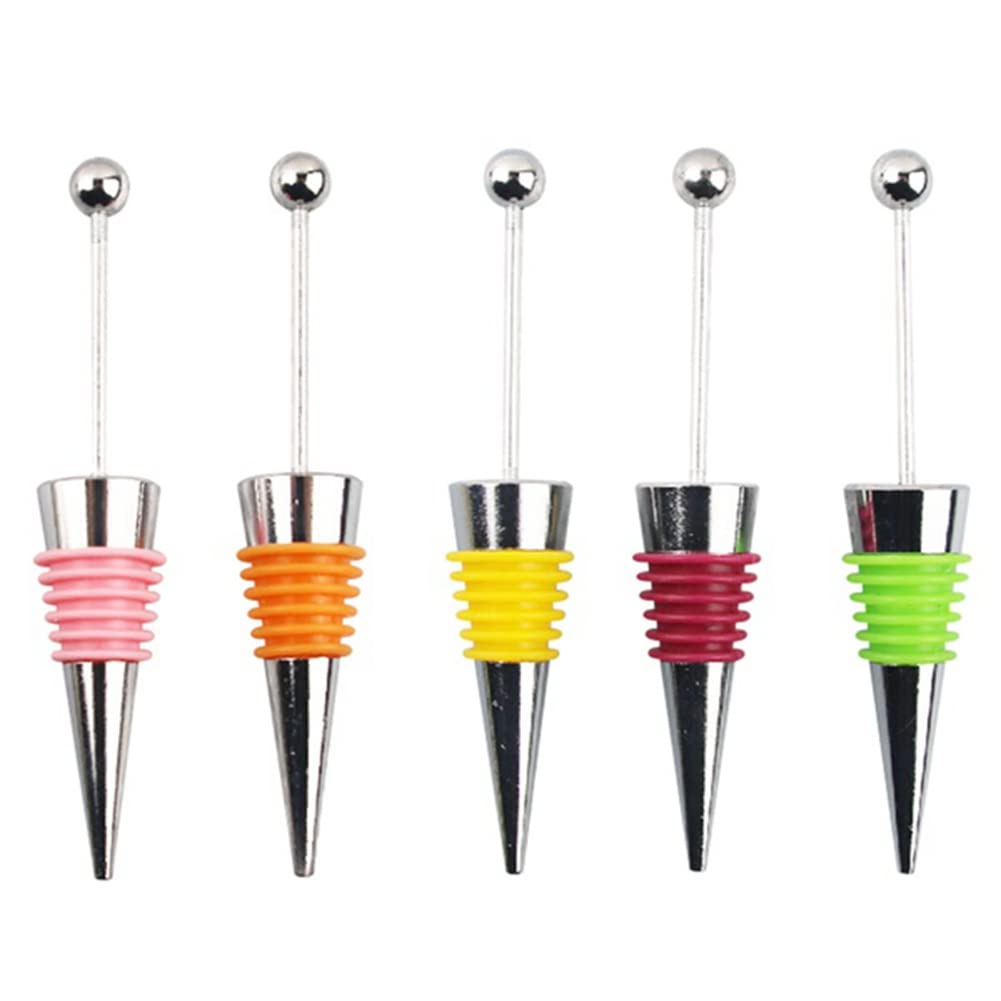 CTRLZS 5Pcs DIY Beadable Wine Stopper Party Wedding Bar Decor Sealed -Keeping Wine Champagne Stopper