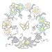 Jack Dempsey Stamped White Quilt Blocks, 18-Inch by 18-Inch, Butterfly Wreath, 6-Pack