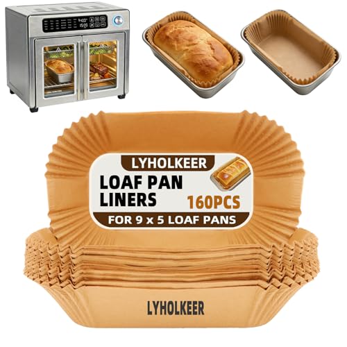 Image of Loaf Pan Liners, 160Pcs Bread Pan Liners for Baking Bread 9x5, 9.5 x 5 Inch, Food Grade, Oil Proof, Heat Resistant, Non-Stick Disposable Parchment Paper for Oven, Air fryer, Pans, Baking