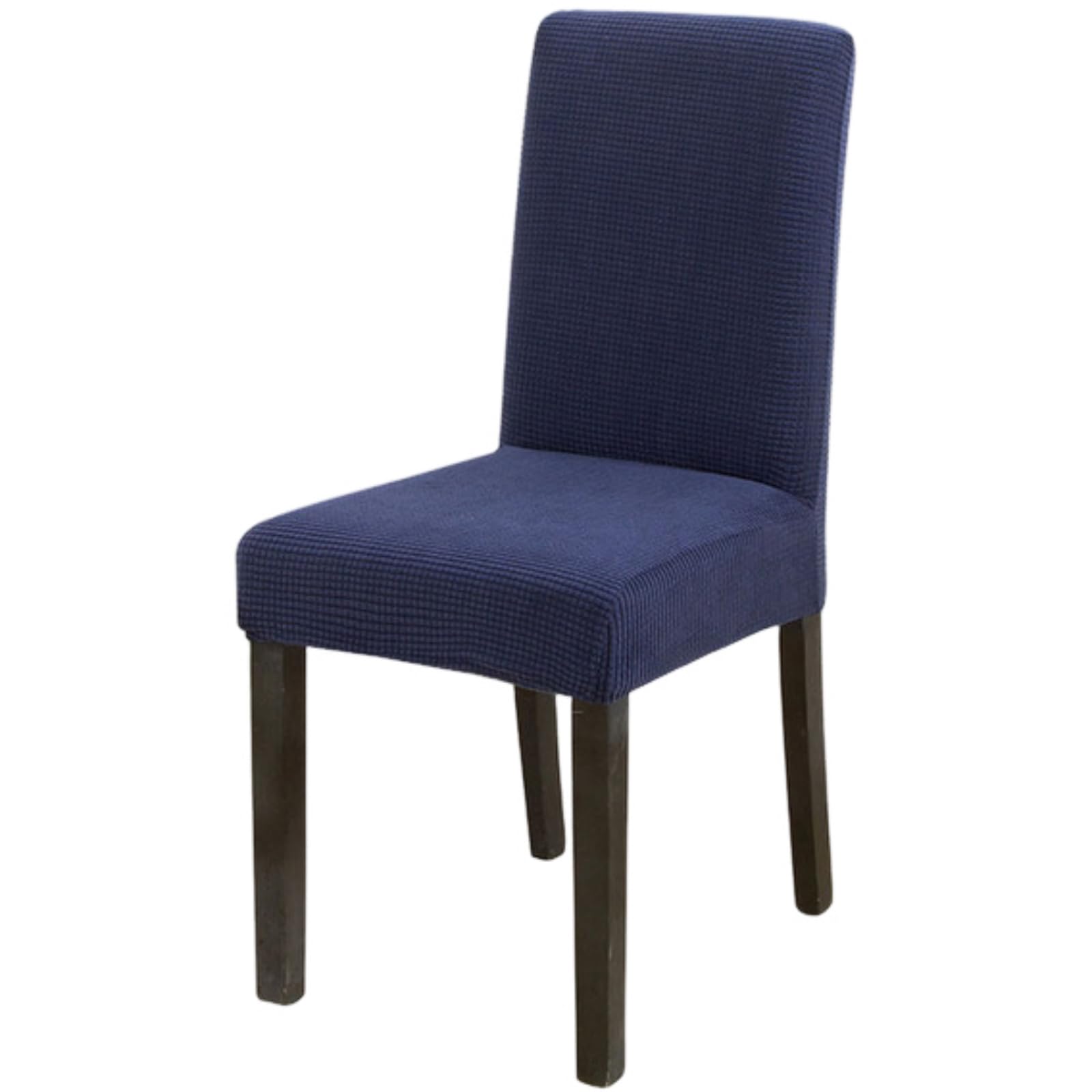 Treer Dining Chair Covers Set of 2 4 6 8, Stretch Chair Covers for Dining Room Washable Removable Soft Elastic Slipcovers Seat Protector for Kitchen Dining Room (Corn Velvet - Navy Blue,8)