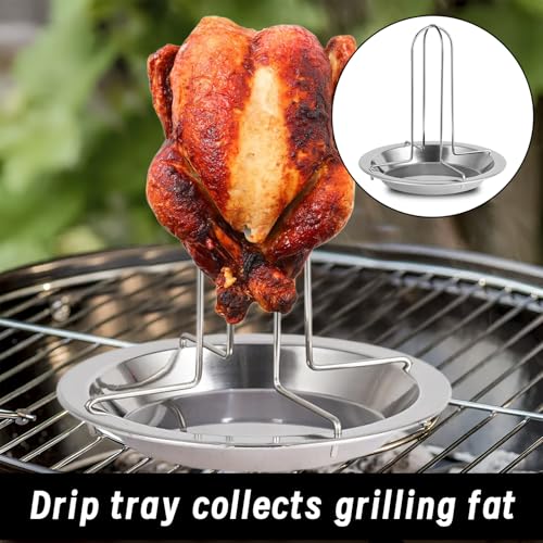 1pcs Hähnchenbräter,Hähnchen Ständer,Hänchenhalterung Backofen,Antihaft-Hühnchen-Truthahn-Bräter Grillen Backen Kochtöpfe,Hühnerhalter Aus Edelstahl Für Camping Im Freien Zum Garen Von Broiler,BBQ