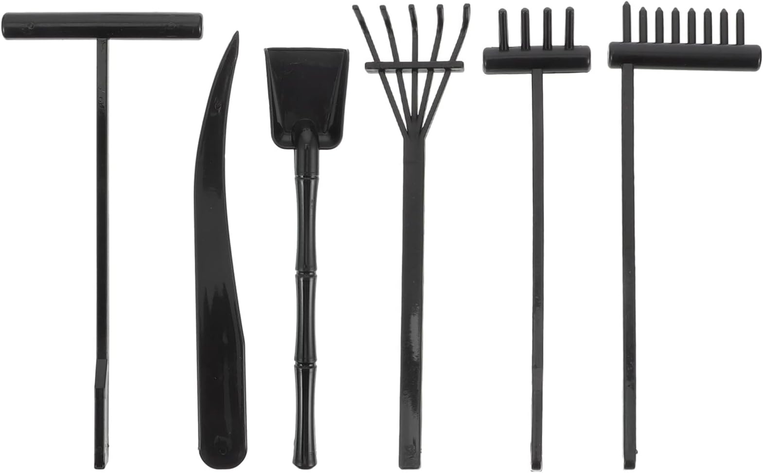 NUOBESTY Mini Garden Rake Set 6Pcs Lightweight Sand Push Tools for Table and Desktop Decor