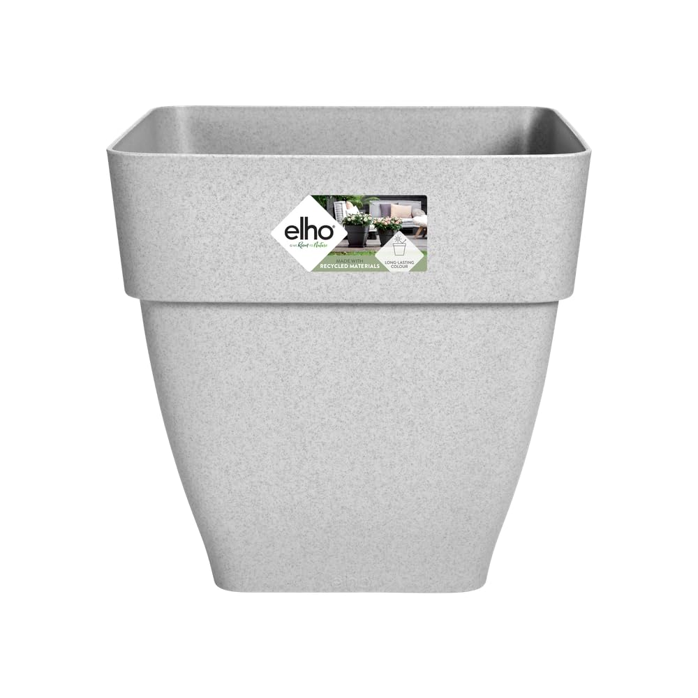 Elho Living Concrete Vibia Campana Square 30 - Flower Pot For Outdoor - Ø 28.8 X H 28.2 Cm - Grey
