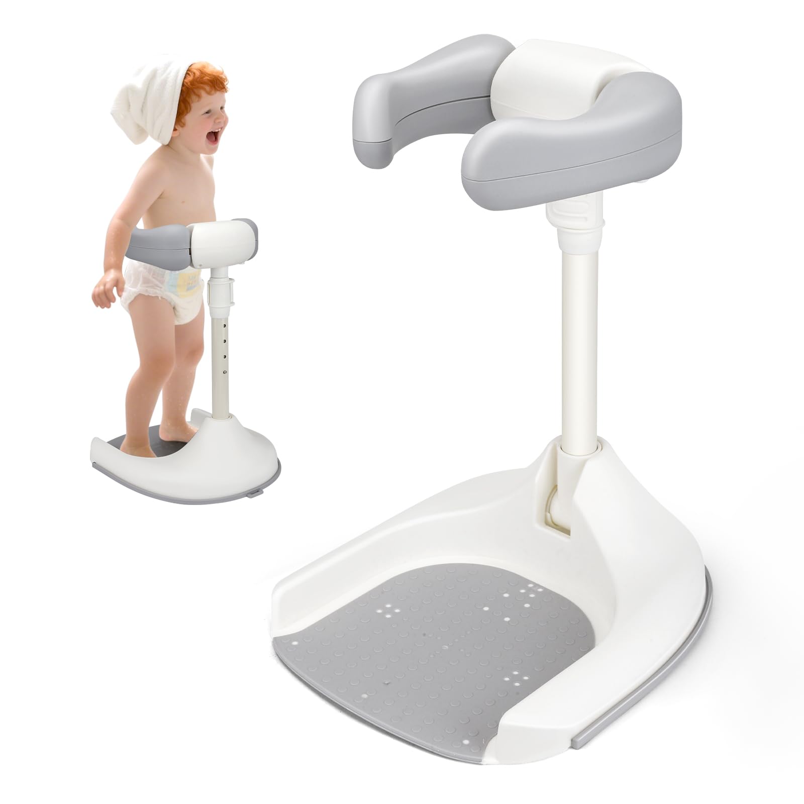 Supporto Doccia Bambini In Piedi,Con Base Antiscivolo,Altezza Regolabile,Supporto Doccia Bambini In Piedi Per 8 A 36 Mesi
