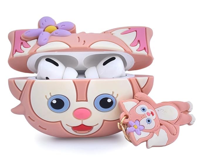 Image of Techmount Compatible with Airpods Pro GEN-2 (2022) Case Cover Silicone Cartoon Character 3D Cover Wtih 360 Protection Airpods Pro 2 Cover Case (NOT for Any Other AIRPODS) (Queen CAT)