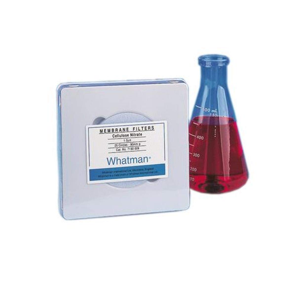 GE Bio-Sciences 7190-002 Membrane Filter Circle, 25mm Diameter, 1.0µm Pore Size, Cellulose Nitrate, Plain White, Pack of 100