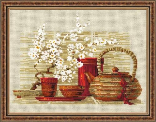 RI-1122 Tea Ricamo Kit a Punto Croce Multi 30 x 24 cm