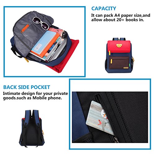 Willikiva Cute Bear Kids School Backpack For Children Elementary School Bags Girls Boys Bookbags (Yellow/Orange/Azure, Medium) #TOP4