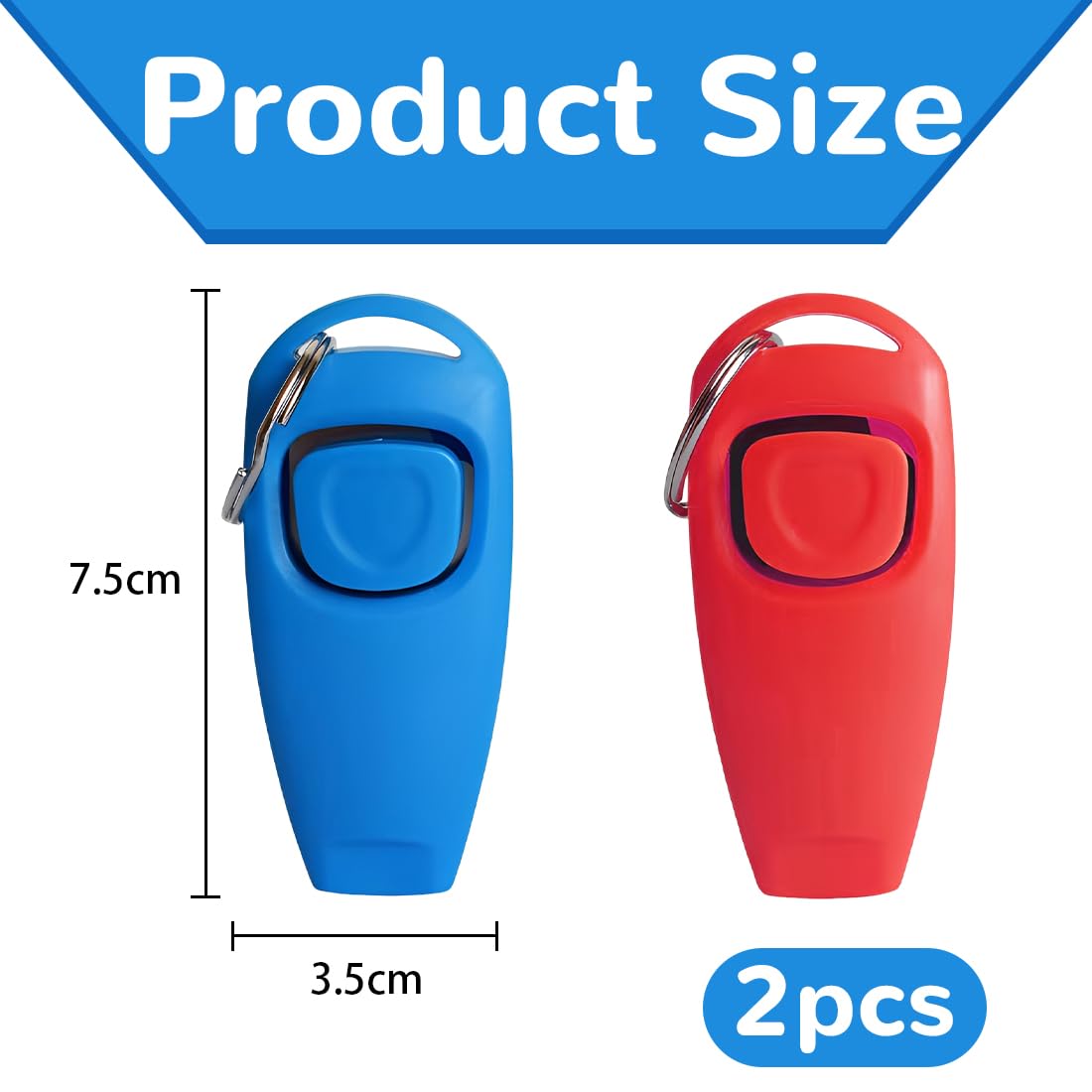 2 Pezzi Clicker Per Cani Clicker Addestramento Clicker Con Fischietto 2 In 1 Clicker Plastica Per Addestratori Animali Domestici Gatti Addestramento Richiamo Rosso Bl