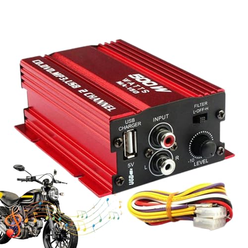 Acunny Amplificador estéreo para coche, amplificador de audio de coche de 2 canales, amplificador de audio pequeño para coche, amplificador de audio automático de 2 canales, amplificador multicanal,