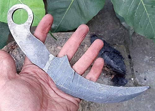 KE-0515-HK Custom Handmade Damascus Knife 11"Damascus Steel Karambit Blank Blade Outdoors Tools Hand Forged Hunting Knife/Cutting Tool/Camping/Bushcraft Knife