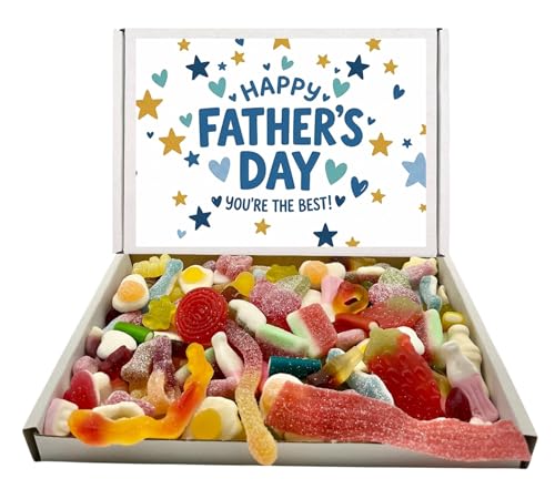 Fathers Day Sweet Gift Box Assorted Quality Pick n Mix Treats Retro Sweets Gift for Dad Daddy (Jelly & Fizzy Mix 400g)