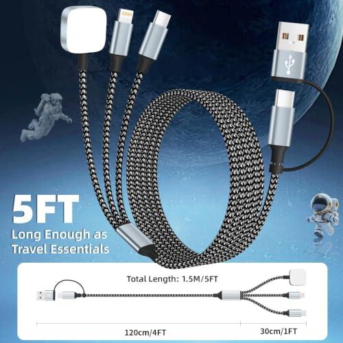Image of Travel Essentials 3 in 2 Multi Charging Cable for iWatch Charger /iPhone17-8