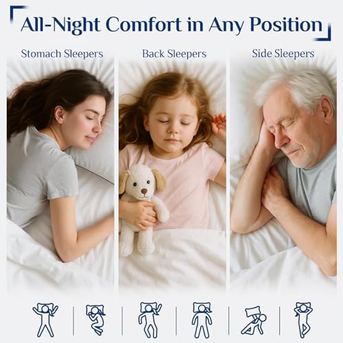 Image of JOLLYVOGUE King Pillows 2 Pack, Cooling and Firm King Size Pillows with Oeko-Tex Certified Down Alternative Filling for Side, Back, and Stomach Sleepers, Hotel Collection