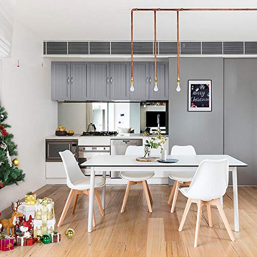 Yaheetech Chairs For Dining Room Dining Chairs Dsw Chair Accent Shell Chair With Beech Wood Legs Modern Mid Century Eiffel Inspired Chair Dining Room Chairs Set Of 4 Kitchen Chairs White,4Pcs #TOP5