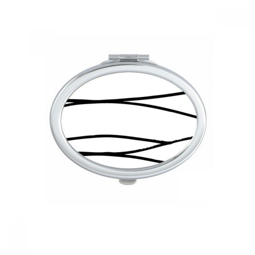 Miroir de poche bois gravure sur bois maquillage compact ovale portable