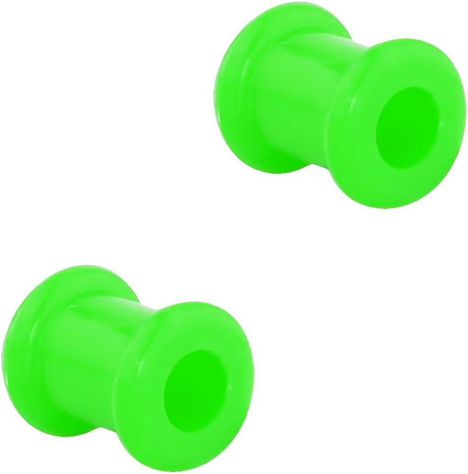 Forbidden Body Jewelry Set of 2G Ultra Soft Comfort Fit Silicone Ear Gauges, 2 Gauge 6mm Flat Double Flared Tunnel Plug Earrings