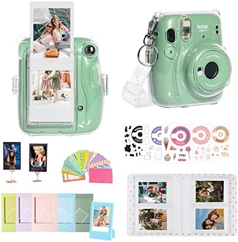 CAIYOULE Instant Camera Accessories Bundle Kit Set for Fujifilm Instax Mini 11 Instant Film Camera Accessory Include Protective Case, Mini Photo Frames & Clip & Album, DIY Stickers