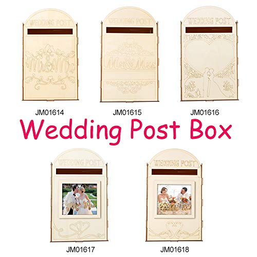 Baugger - Decoração de madeira caixa de correio de coração duplo forma de coração romântico com uma