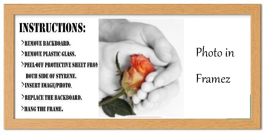 Pif Oak Panoramic Sizes Picture Frames Photo Frames Modern Poster Frame Black White (, 100X45cm (39.4"X17.7"))