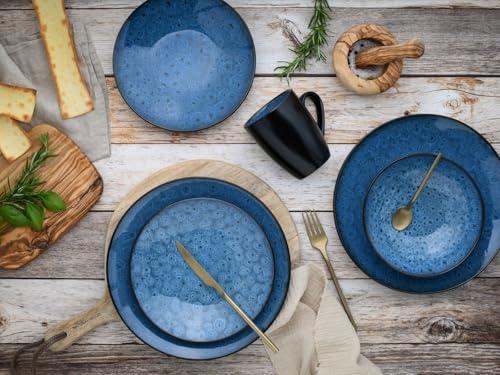 CreaTable, 23630, Serie Capri - Reaktivglasur, 16-teiliges Geschirrset, Kombiservice aus Steinzeug, spülmaschinen- und mikrowellengeeignet, Qualitätsproduktion