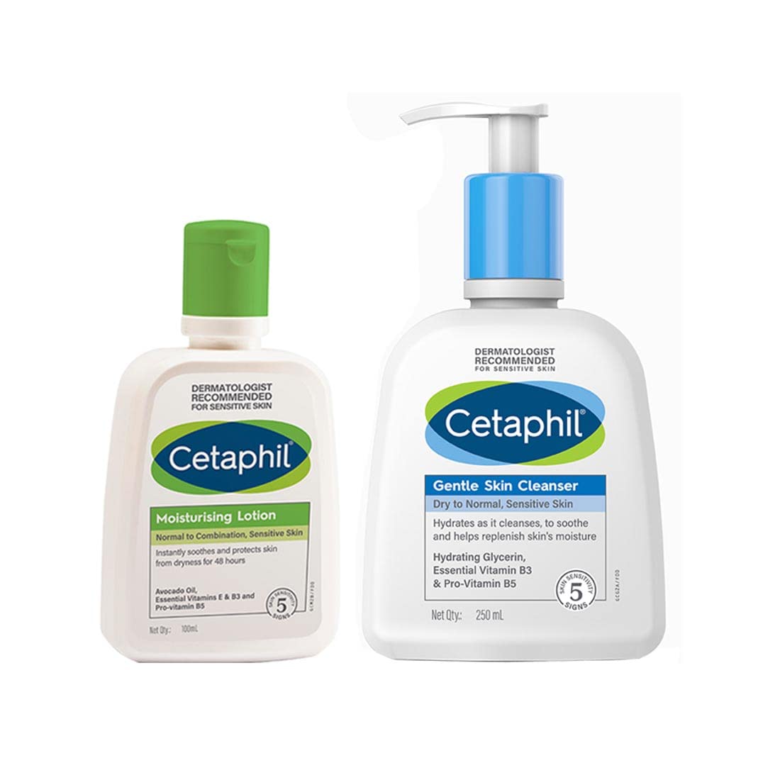 Cetaphil Moisturizing Lotion, 100 ml and Gentle Skin Cleanser for Dry skin, 250 ml