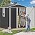DWVO 6x4ft Large Tool Storage Shed with Window, Lockable Doors, and Sloped Roof, Oversized Steel Outdoor Storage Shed for Garden, Patio, Garage, Backyard, Lawn - Gray White