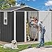 YITAHOME Großes Stahl Gartenhaus 6x4 Fuß mit Fenster, abschließbaren Türen & Schrägdach, Geräteschuppen für Terrasse und Garten, L171*W118*H185cm Grau-Weiß
