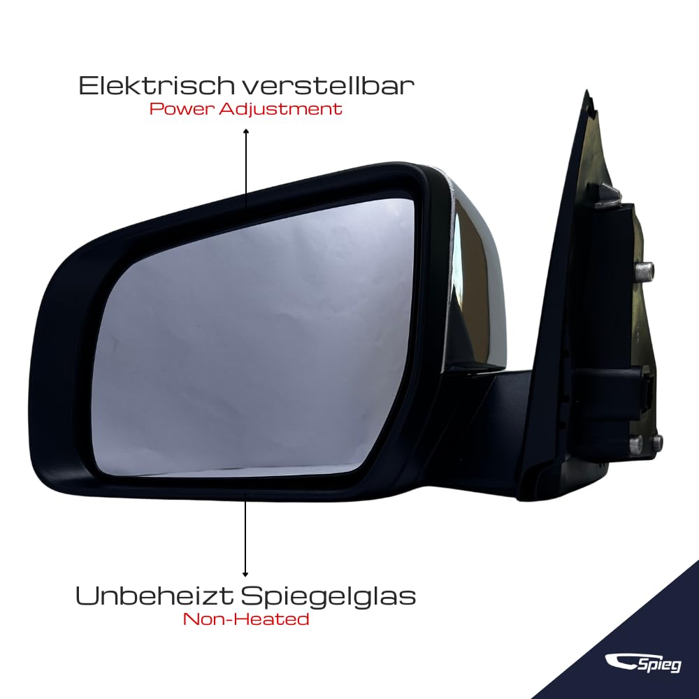 Spieg Außenspiegel Links für Ford Ranger 2011-2018 Manuell Einklappbar, Blinker, Einstiegsbeleuchtung, Chrom, 7 PIN