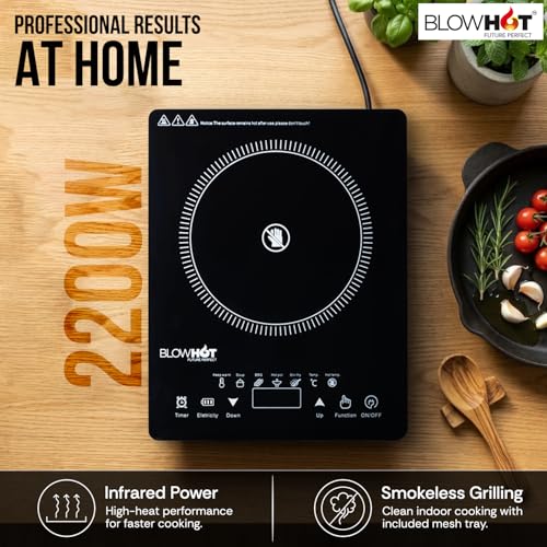 Image of BLOWHOT BL-700 Grill Infrared Cooker 2200-Watt Induction Cook Top With MeshTray - 1 Year Warranty (1 Year on Coil, PCB, Fan)