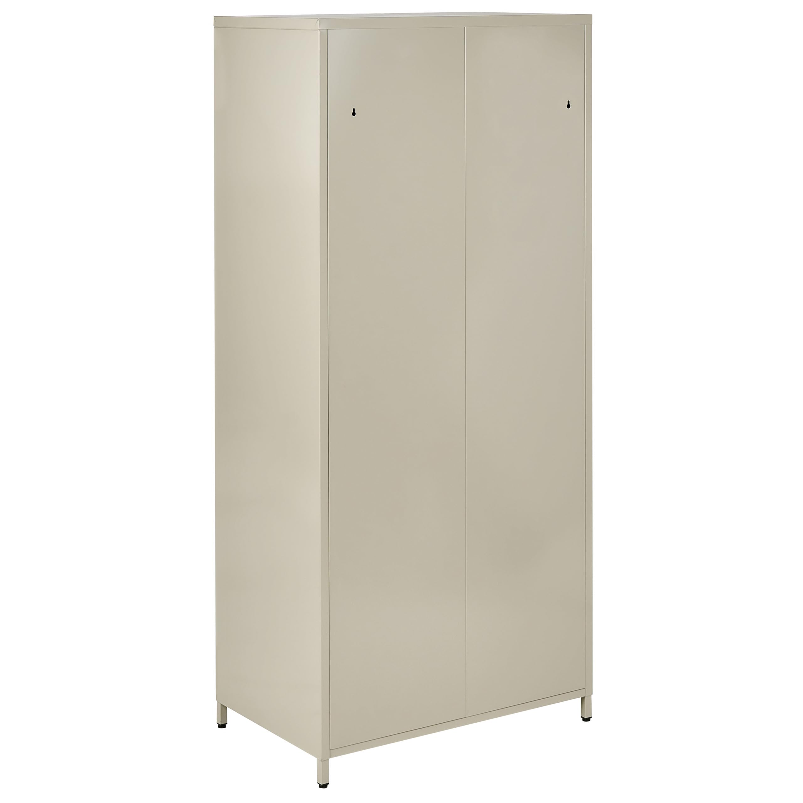 Beliani Armoire pour Bureau à Domicile Industrielle Rangement à 2 Portes en Acier Beige Clair Varna