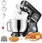 CHeflee Robot Pâtissier 2000W Robot de Cuisine 8 L Bol d'Acier Inoxydable,6 Vitesses avec Fonction Pulse avec Fouet Crochet Pétrisseur et Batteur,Housse anti-Poussière ﻿