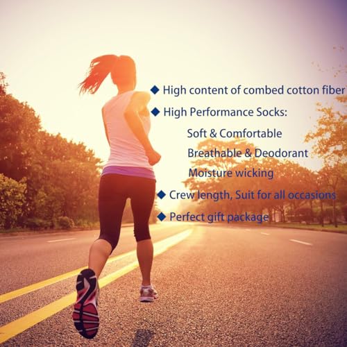 Image of MAGIARTE Womens Mini Crew Cotton Socks,6 Pairs | Anti-pilling Cotton, Casual Athletic, Quarter Calf, Moisture Wicking,Gift box packaging