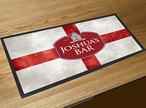 Artylicious Personalised St Georges England Flag Bar Ruer Beer Mat Home Bar Football