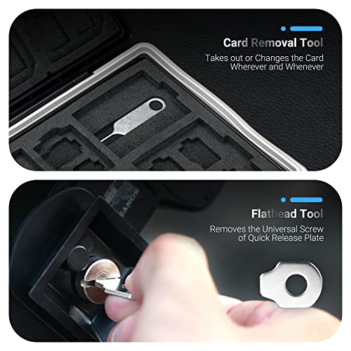 Image of JJC 45 Slots Compact Memory Card Case Holder for SD, CFexpress Type A Type B /XQD, Micro SD /TF, CF Cards, Water-Resistant Anti-Shock Anti-Dust, Slim Memory Card Holder Organizer Storage Box with Labels