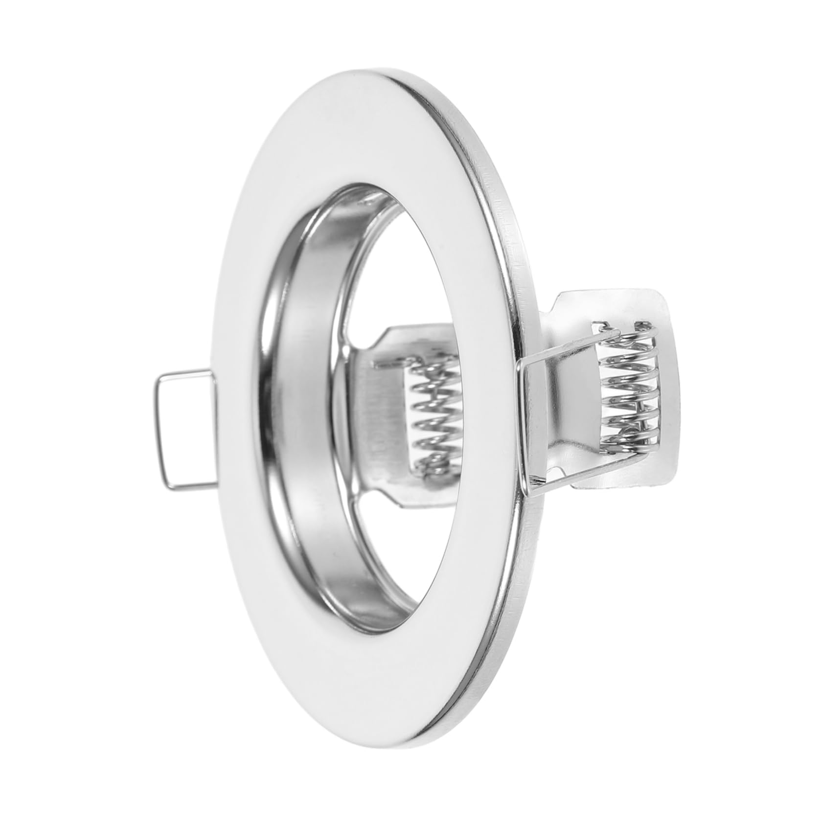 POPETPOP Metal Recessed Light Cover with Springs for Mr16 Gu10, Square Recessed Lighting Clips Trim in Polished Chrome, Compatible with Canned Ceiling Lights for Home Decor Installation