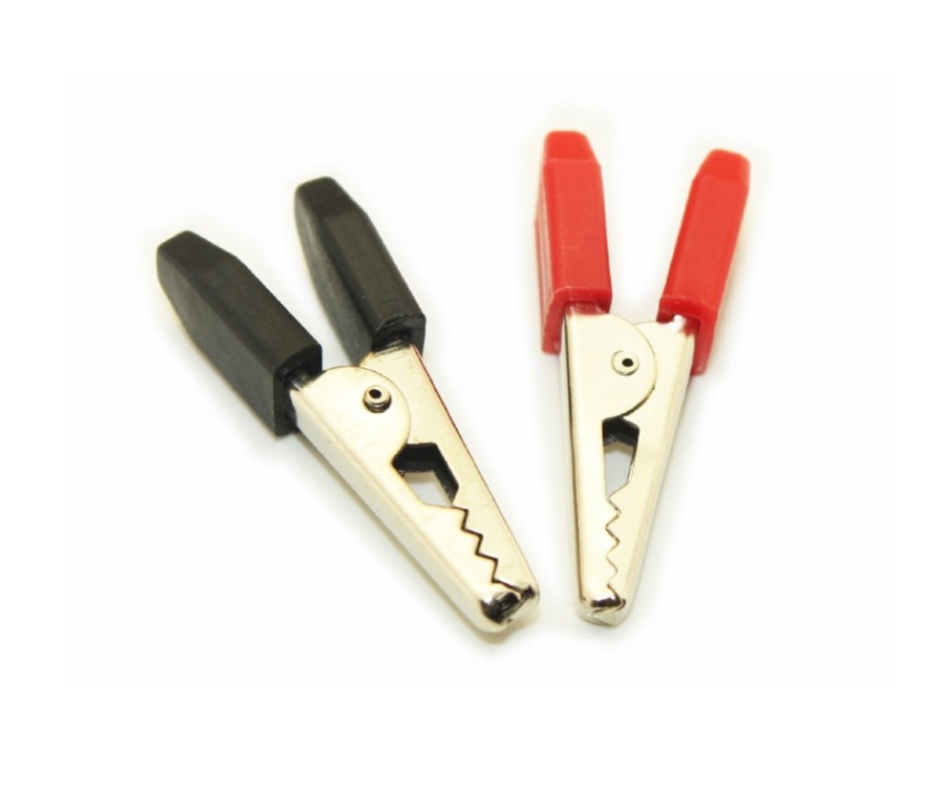 Kit Di 4 Pinze A Coccodrillo In Acciaio Zincato Da 120 A – 2 Rosse + 2 Nere, Per Batterie Auto, Moto E Camion