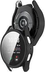 Capa com Película de Vidro Nerdcase Compatível com Samsung Galaxy Watch 6 40mm, Preto