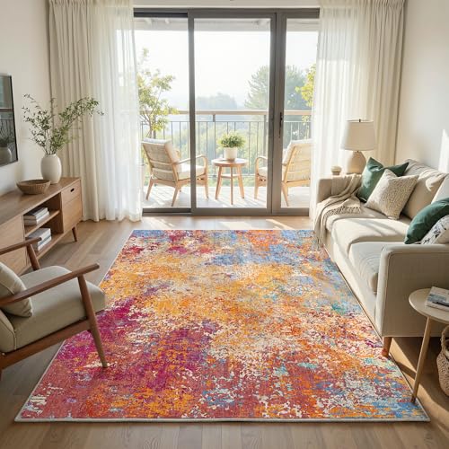 Tapis Abstrait Coloré 160x230 Antidérapant Klyvvo