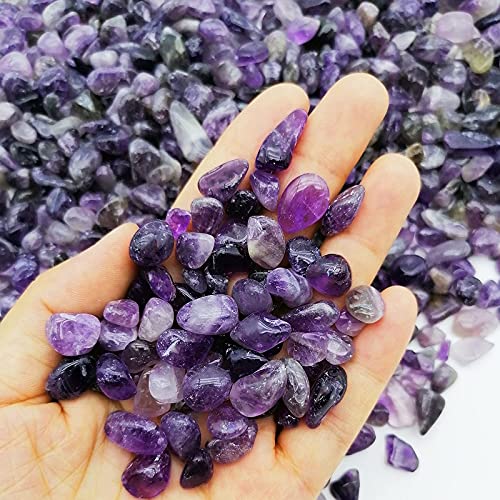 Image of 335g Assorted Amethyst Quartz Crystals Rocks Amethyst Crushed Crystal Quartz Tumbled Rocks and Crystals