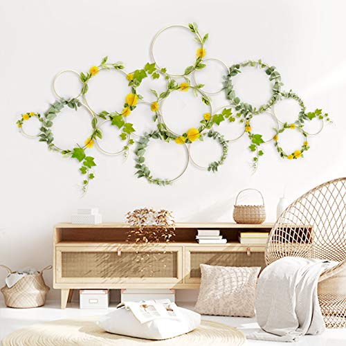 Sunlit Boho 18-teiliges Bambus-Wandspalier DIY-Set, Pflanzenspalier, Rankgitter, Display für Kletterpflanzen, Topfpflanzen, rustikale Vintage-Heimdekoration