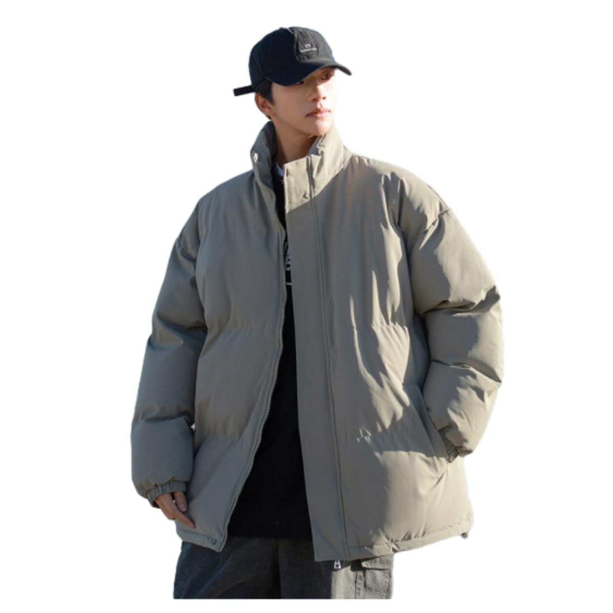 NITRY Men Long Sleeve Jacket Casual Fashion Warm Cottonjacket Comfortable Classic All-Match Outdoorjacket Youth Travel Trend Coldjacket