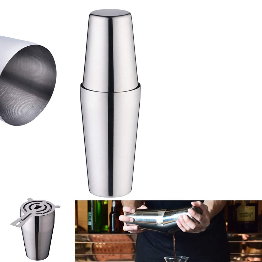 Baristi professionali e bar a 4 pezzi Set di Boston Cocktail Shaker Bartender Kit(450 600ML15 30ML)