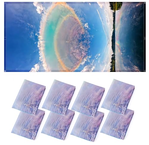 Image of ANGSYLTH 8 Pcs Fluorescent Light Covers - 4 x 2 Feet Covers for Ceiling Lights, 8 x 10 Magnetic Light Filters for Classroom, Office, Hospitals (Blue Sky - Rainbow)
