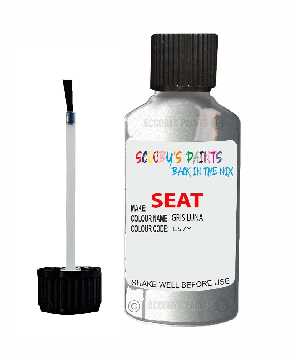 Scoobys Paints Back In The Mix Gris Luna Touch Up Paint For Seat Ibiza Ls7y 2004-2011 30Ml Bottle Brush Scratch Stone Chip Repair Pen